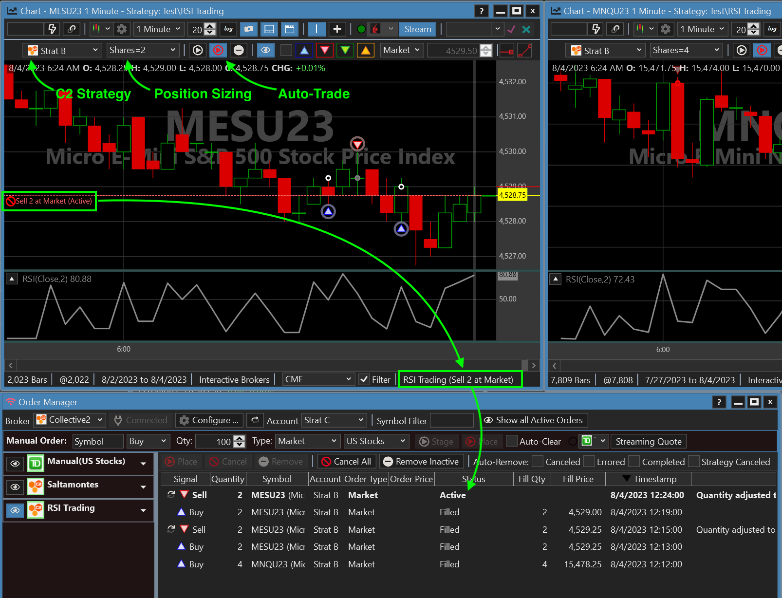 Use Streaming Windows to monitor and execute your intraday trading systems with C2